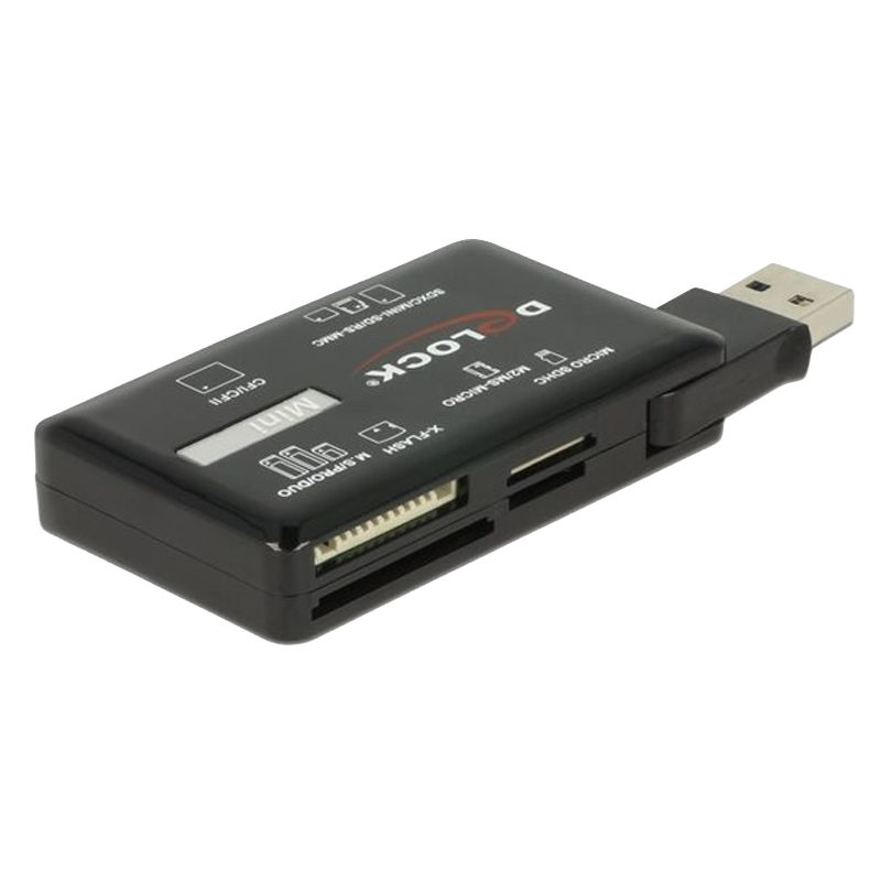 Delock SuperSpeed USB 5 Gbps Card Reader für CF / SD / Micro SD / MS / M2 / xD Speicherkarten
